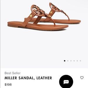 brown tory burch leather millers